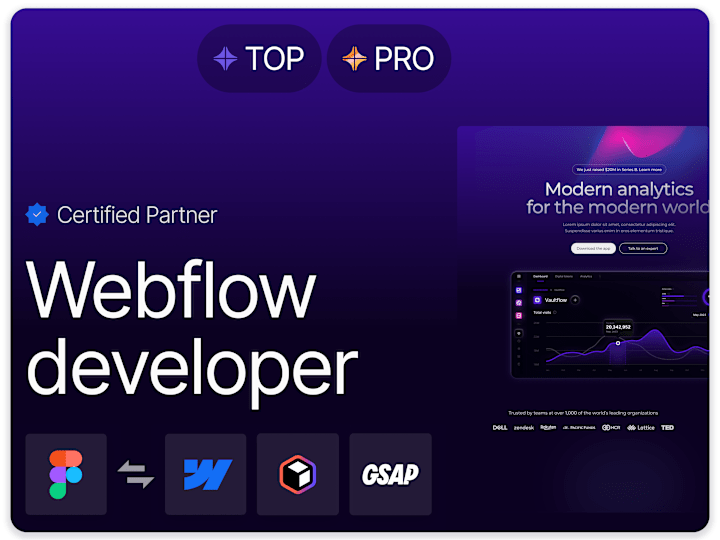 Cover image for Webflow developer for SaaS and startups