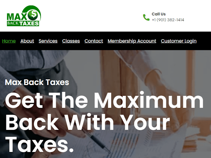 Cover image for WordPress Website Design For Max Back Taxes