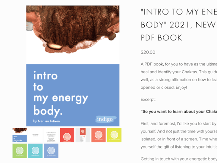 Cover image for "Intro to your Energy Body" ebook, samples.