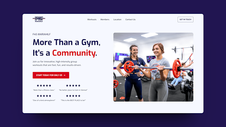 Cover image for Fitness Studio Website Hero Section Redesign