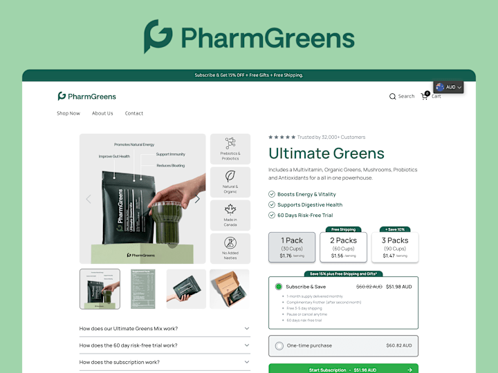 Cover image for PharmGreens | PDP Development + CRO 🧃