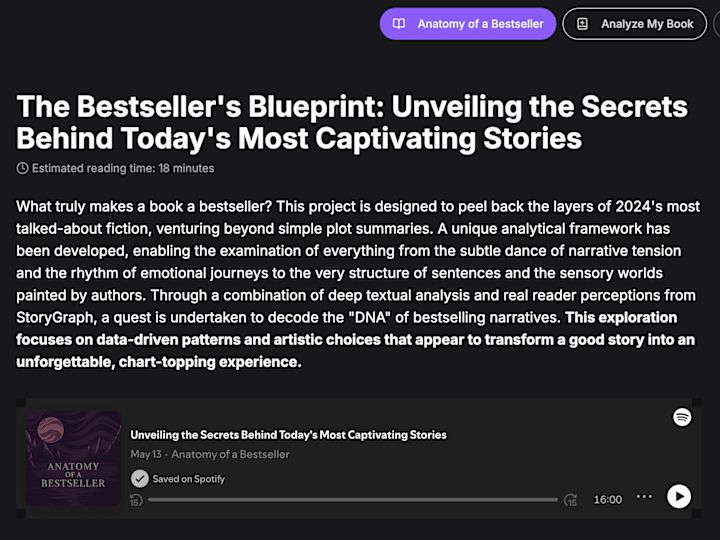 Cover image for Bestseller Narrative Analytics Platform