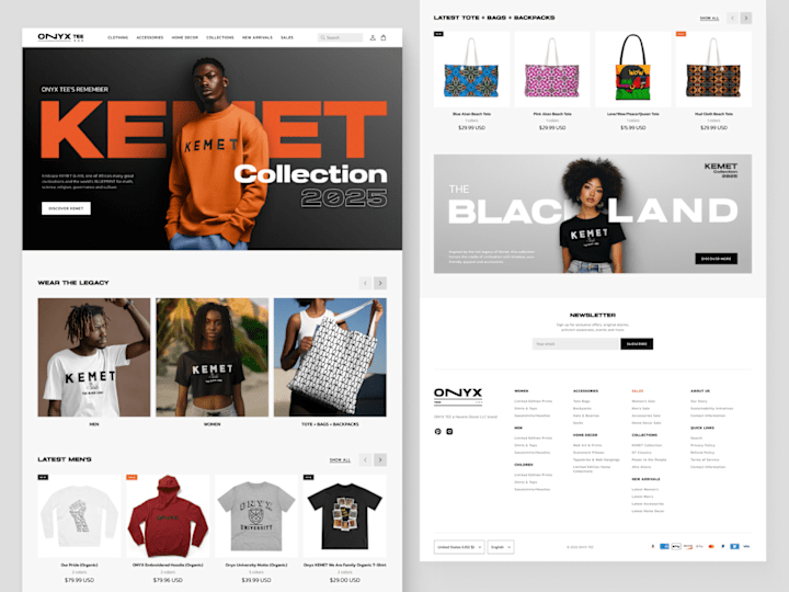 Cover image for OnyxTee - E-commerce Website Design