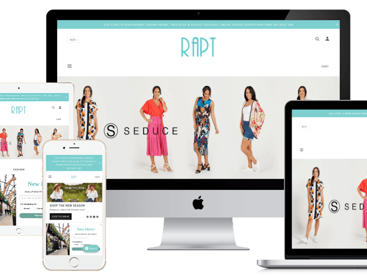 Cover image for Rapt online, Fashion E-commerce store

