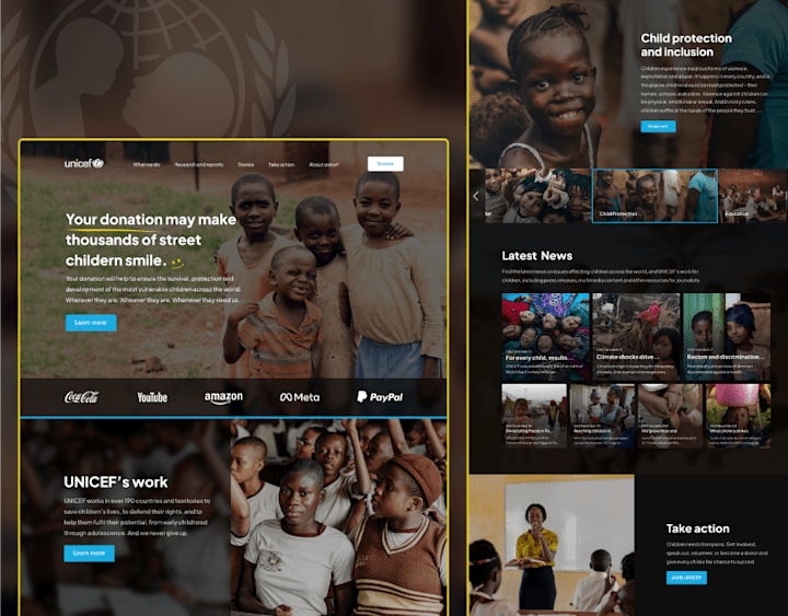 Cover image for Unicef Website Redesign on Behance