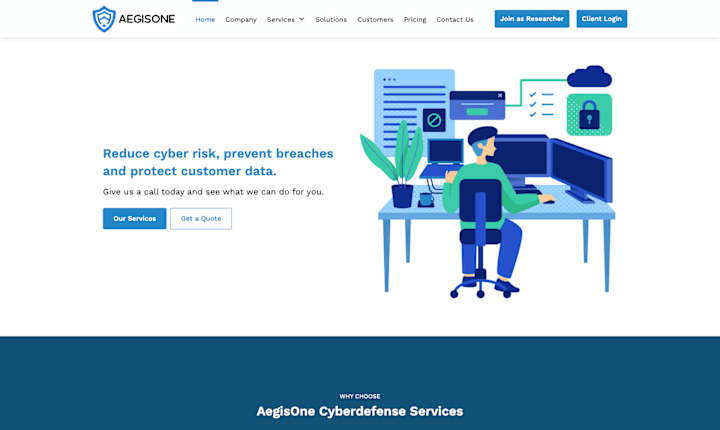 Cover image for AegisOne CyberDefense Website