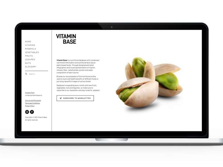 Cover image for Vitamin Base nutritional website