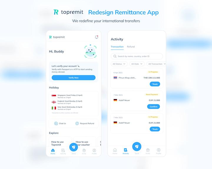 Cover image for Redesign Remittance App | Mobile App Design