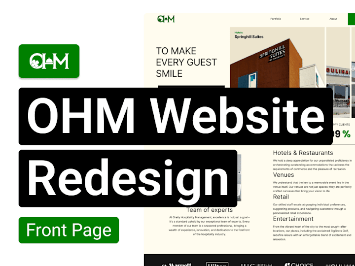 Cover image for 
O'Reilly Hospitality Management Website Redesign V1