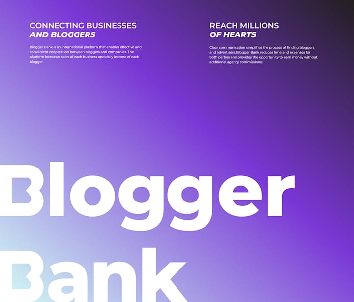 Cover image for Blogger Bank | Brand Identity | UX/UI Design