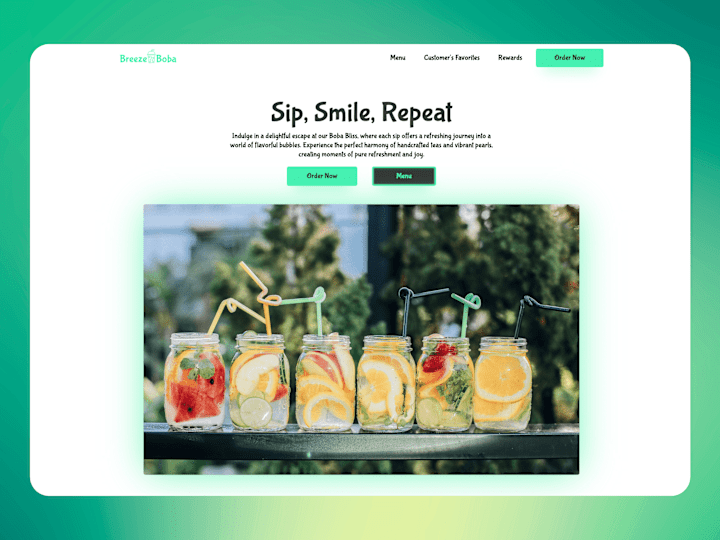 Cover image for Breeze🧋Boba | Boba Shop Website :: Behance