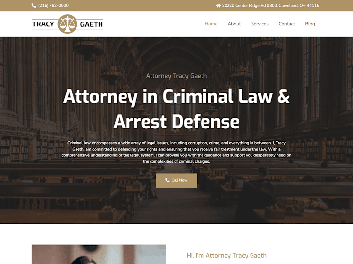 Cover image for Attorney Tracy Gaeth Business Website Design & Development