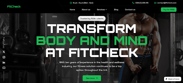 Cover image for FitCheck - Fitness Website