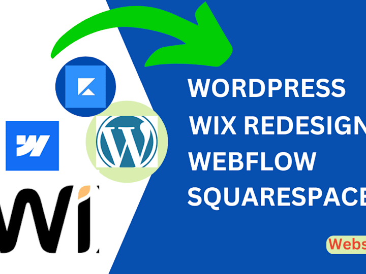 Cover image for I will design Wix, Webflow, Squarespace and WordPress Websites