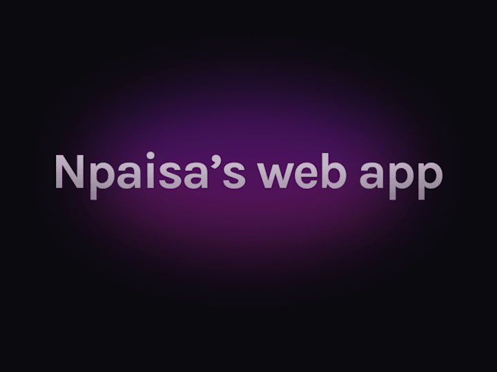 Cover image for Web app design of Npaisa