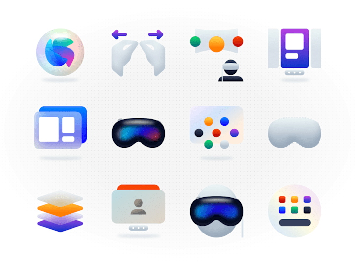 Cover image for Vision Pro Inspired Icon Set Design