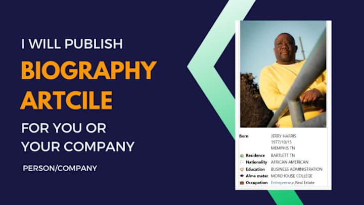 Cover image for I will publish biography news article about you or company