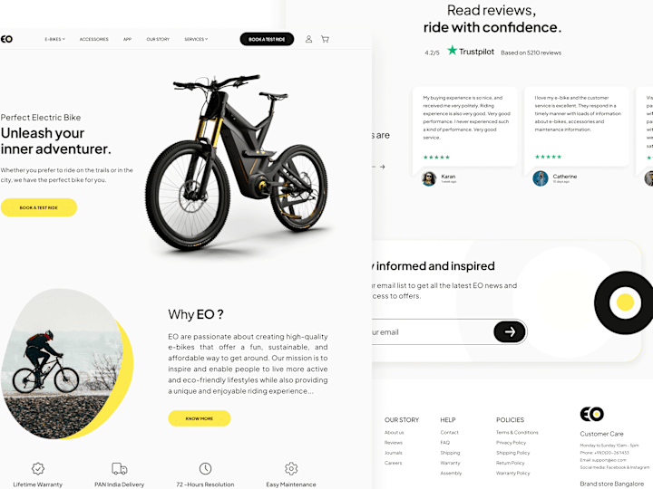 Cover image for EO E-bike | Responsive Website Design | Landing Page