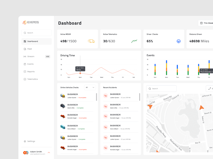 Cover image for UI Design for Exeros | Fleet Management SaaS