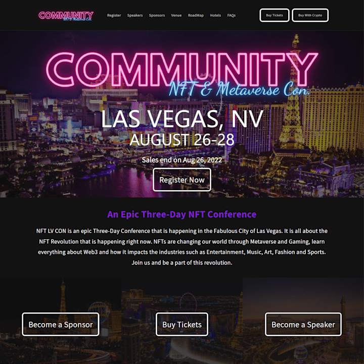 Cover image for NFT Las Vegas Convention Website