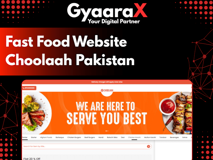 Cover image for Responsive Fast-Food Ordering Site for Choolaah Pakistan