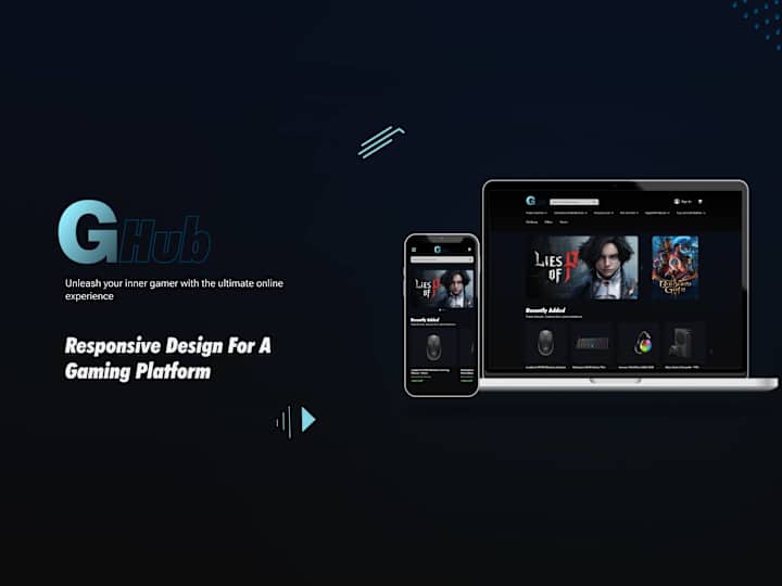 Cover image for GHub Responsive Design for a Gaming Platform UI/UX Design