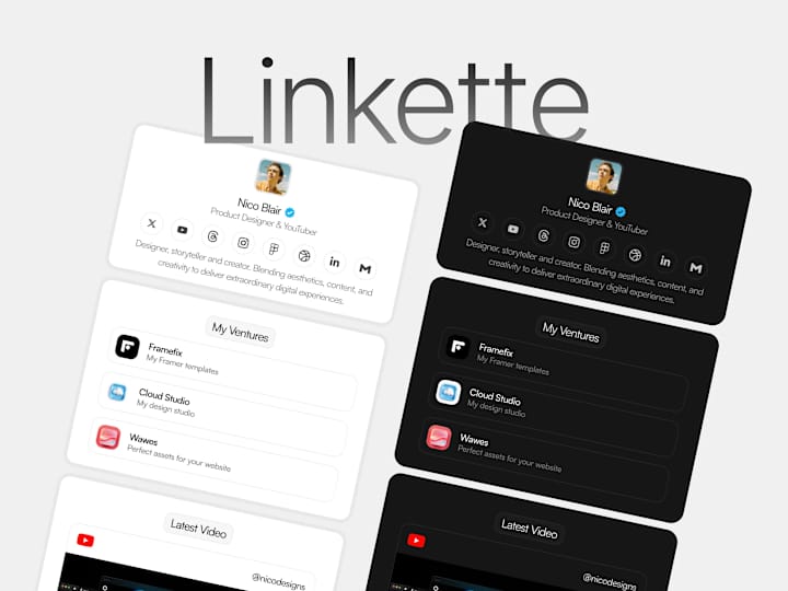 Cover image for Linkette - Link in Bio Template for Framer