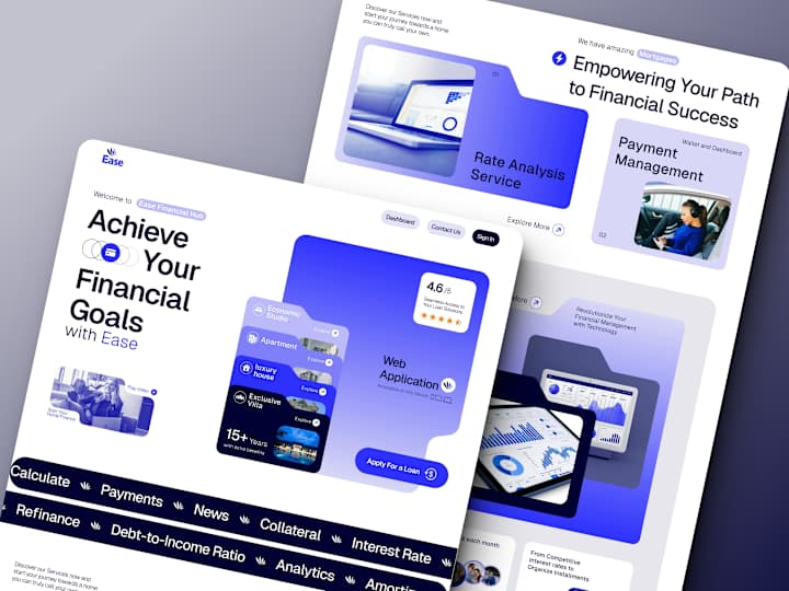 Cover image for Ease-Financial Firm Landing Page Design ✧Figma✧