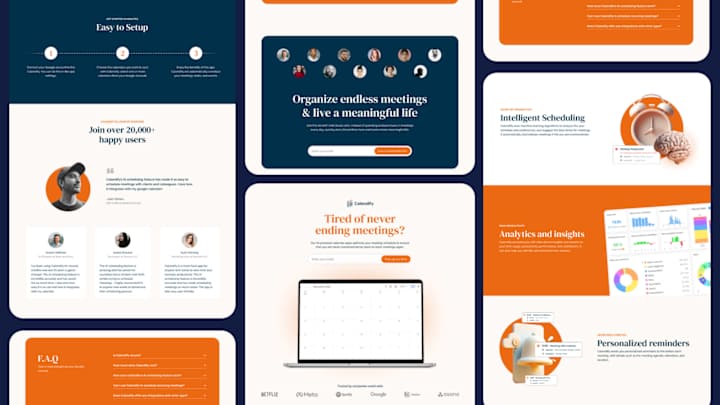 Cover image for Landing Page design for a Smart Calendar App.