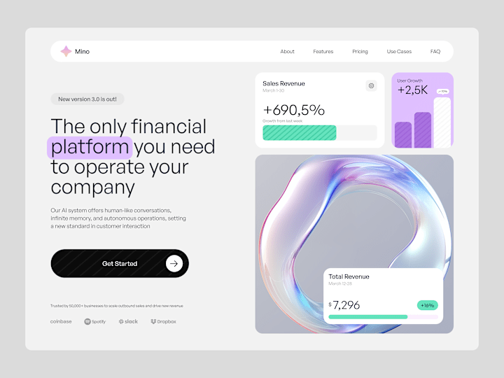 Cover image for Mino - Financial Platform Website