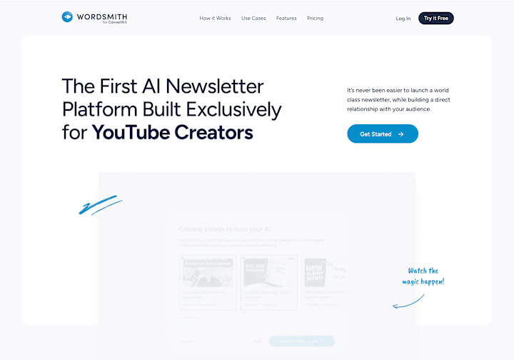 Cover image for The Wordsmith App: An AI newsletter tool for YouTube Creators