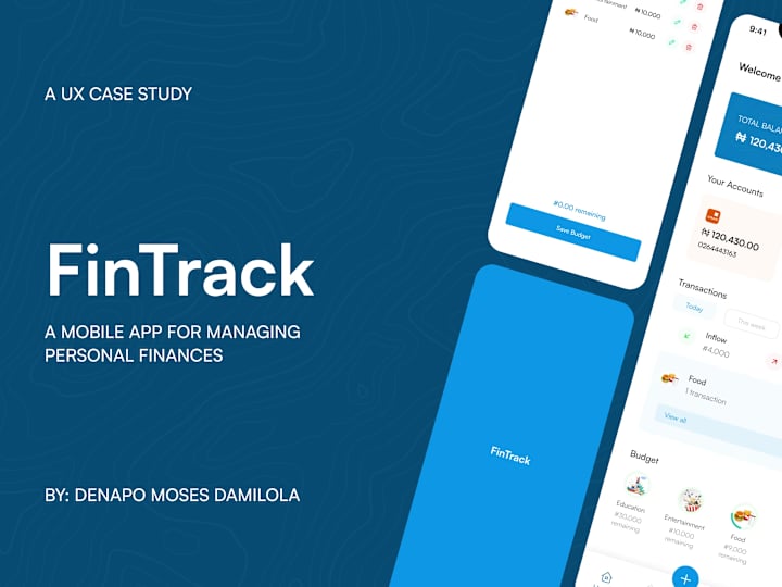 Cover image for FINTRACK MOBILE APP UX CASE STUDY