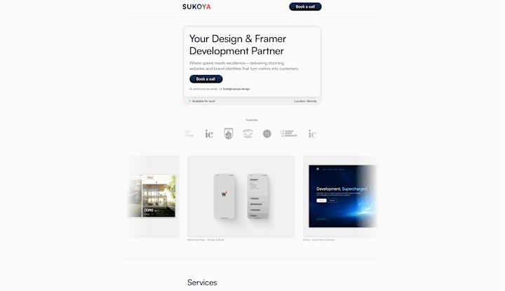 Cover image for Sukoya Design Works Website