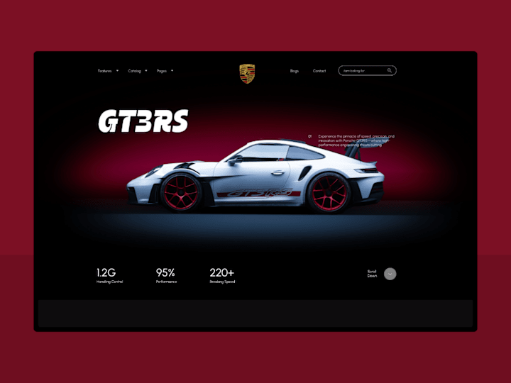 Cover image for Porsche GT3RS Landing Page Concept