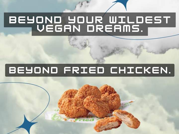 Cover image for One Page Social Media Ad - KFC vegan fried chicken.