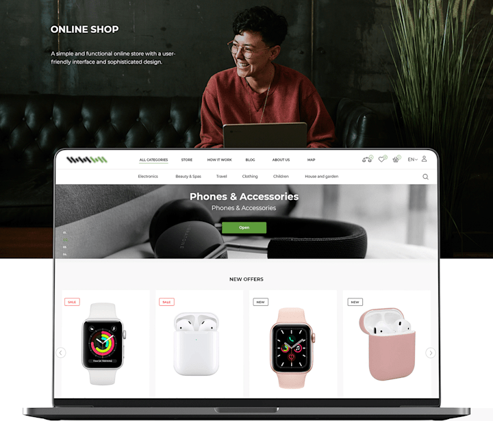 Cover image for An online marketplace: UI/UX design / development / App 