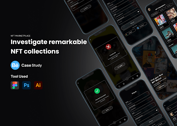 Cover image for Non-Fungible Token (NFT) App on Behance