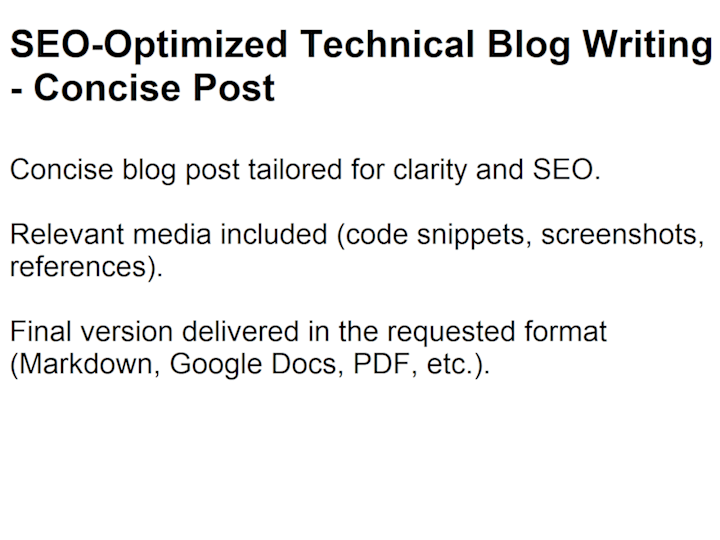 Cover image for SEO-Optimized Technical Blog Writing - Concise Post