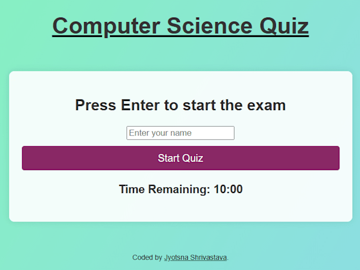 Cover image for Online MCQ Quiz 