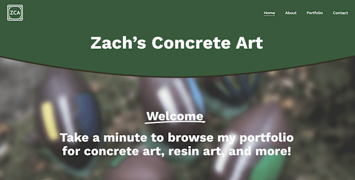 Cover image for Zach's Concrete Art - Squarespace Website