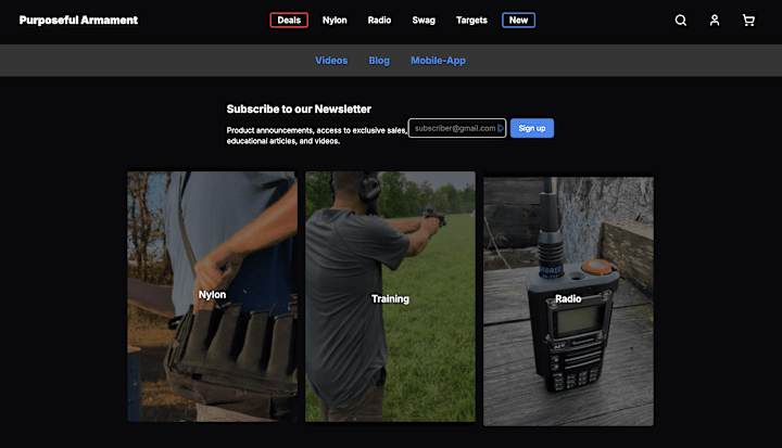 Cover image for Purposeful Armament Ecommerce Website