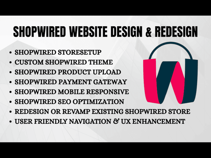 Cover image for I will setup a shopwired website design and redesign