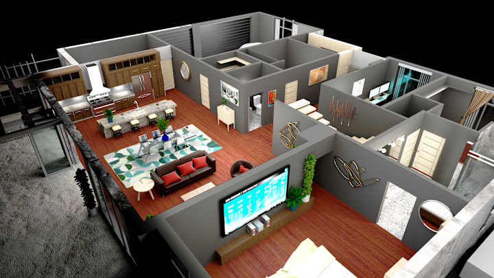 Cover image for Dallas Modern Home Floorplan Rendering