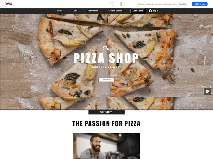 Cover image for Wix Pizza Restaurant Website 