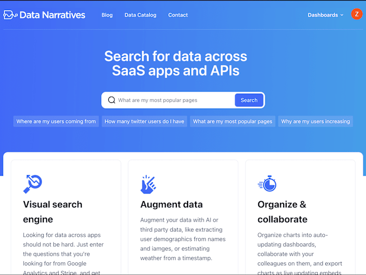 Cover image for Data Narratives: search your data like you Google