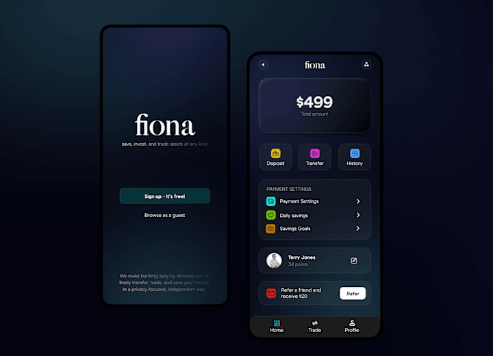 Cover image for Fiona - Modern Banking Done Easy