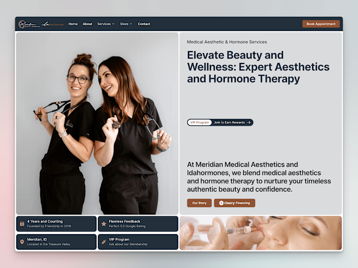 Cover image for "Meridian Medical Aesthetics" - Framer Website