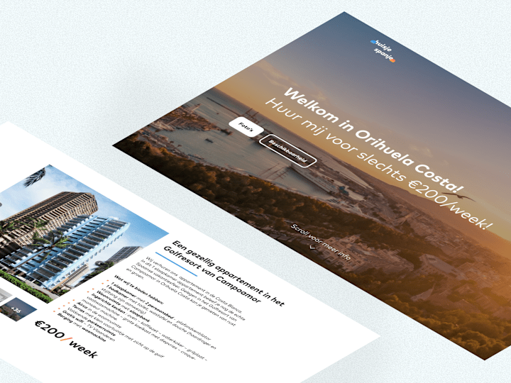 Cover image for Webdesign for a stay in Spain