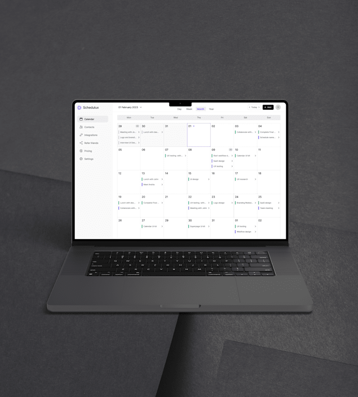 Cover image for Schedulux Web App Design