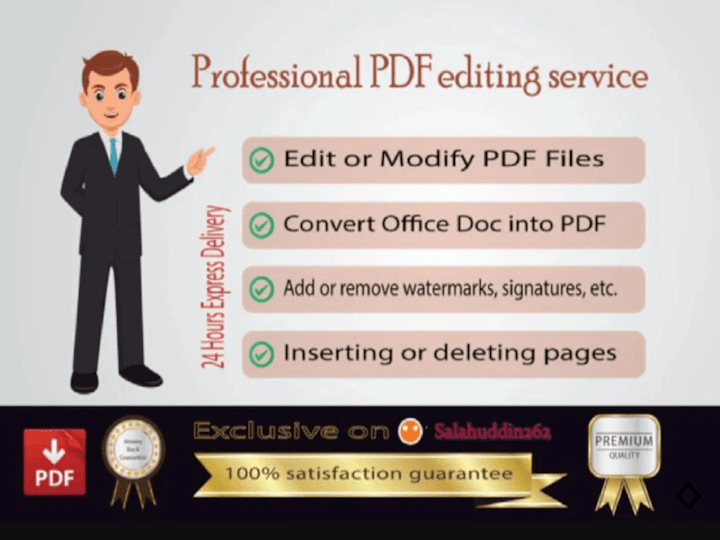 Cover image for I will do pdf edit and update pdf document professionally
